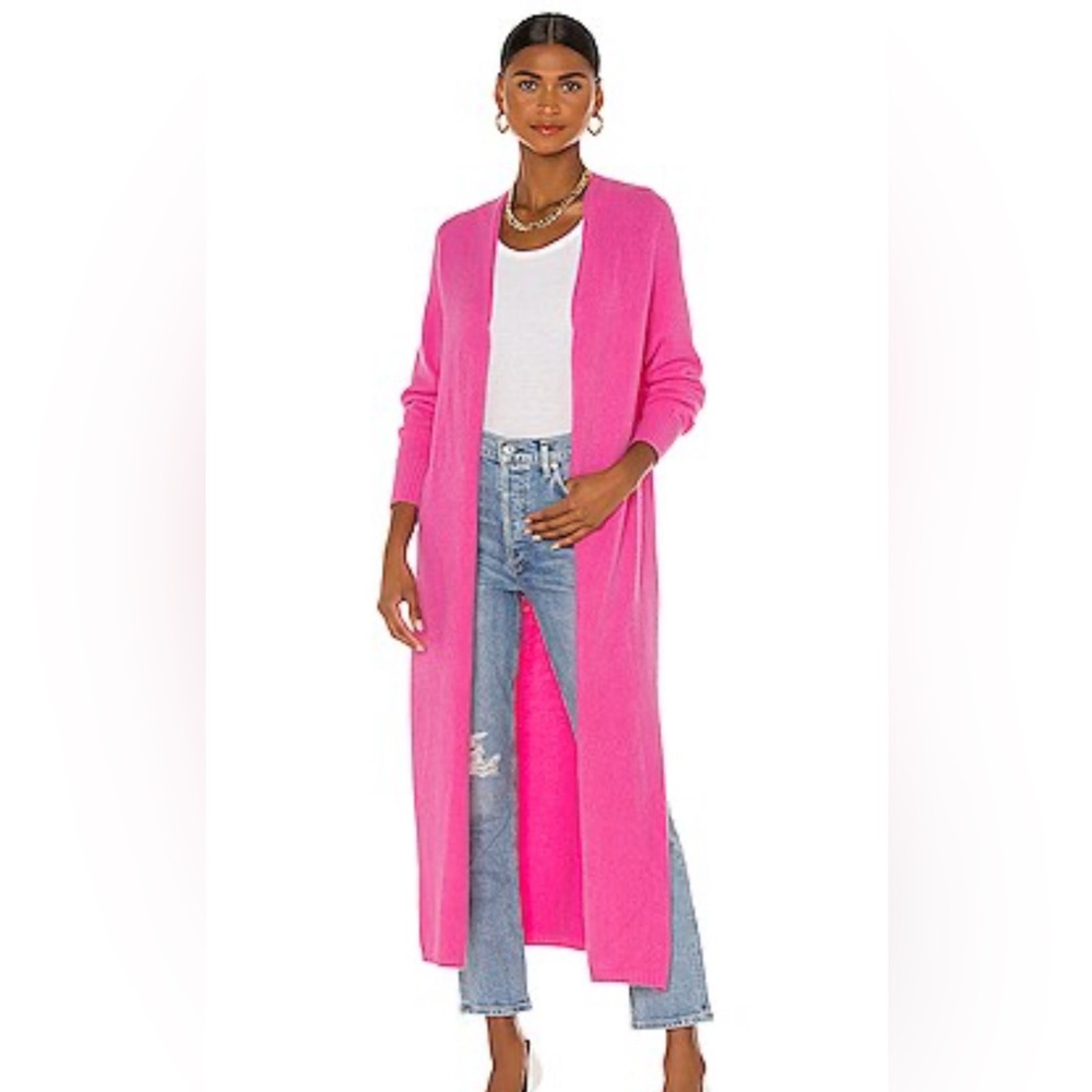 Apparis Aria Long Open-Front Cardigan Bubble Pink